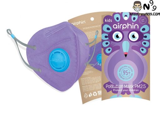 khẩu trang airphin cho bé màu tím violet 1