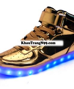 giày phát sáng neon đèn led vàng gold