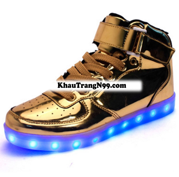 giày phát sáng neon đèn led vàng gold