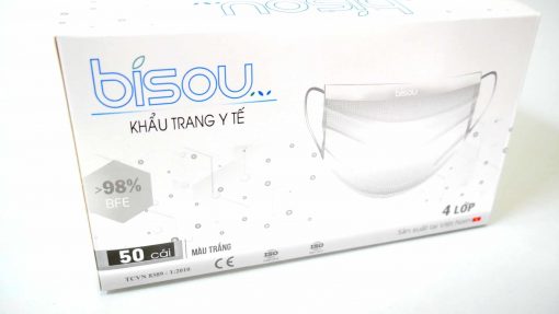 khẩu trang bisou màu trắng