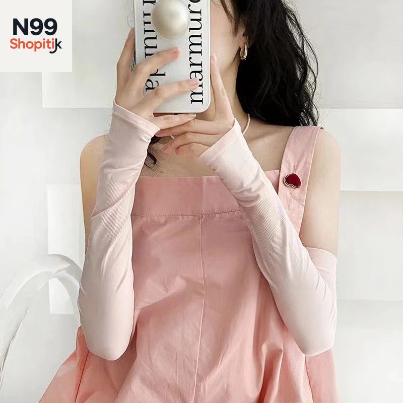 Găng tay chống nắng dài tay trơn, chất liệu vải mềm mịn