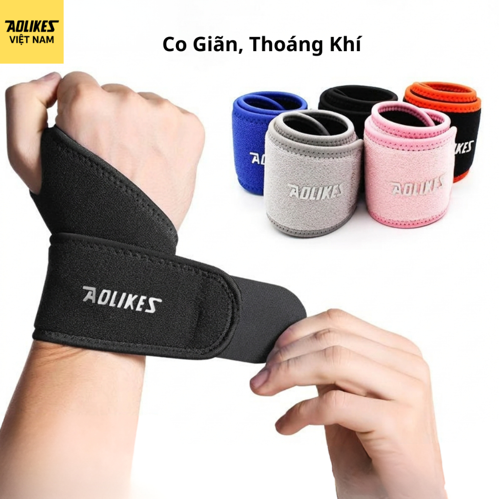 Băng quấn cổ tay AOLIKES A-7937 cho gym, nâng tạ và các môn thể thao