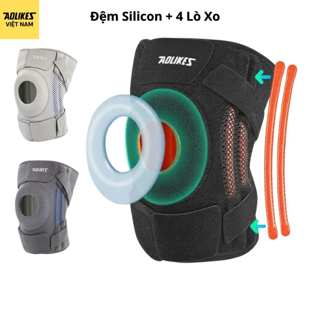 Băng gối thể thao Aolikes đệm silicon và lò xo hỗ trợ vận động