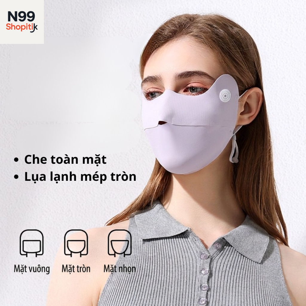 Khẩu trang Katiny mép tròn lụa lạnh chống UV