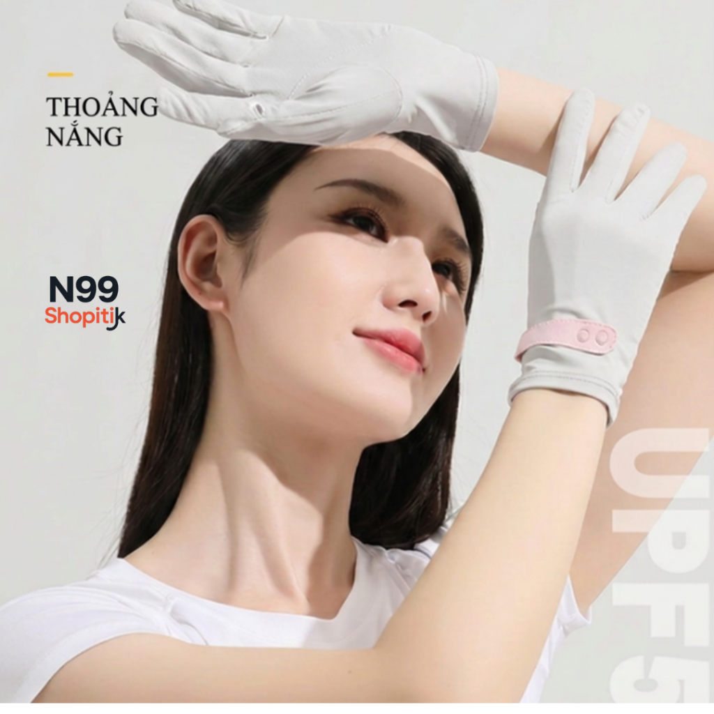 Găng tay chống nắng lụa lạnh có hạt silicon chống trượt