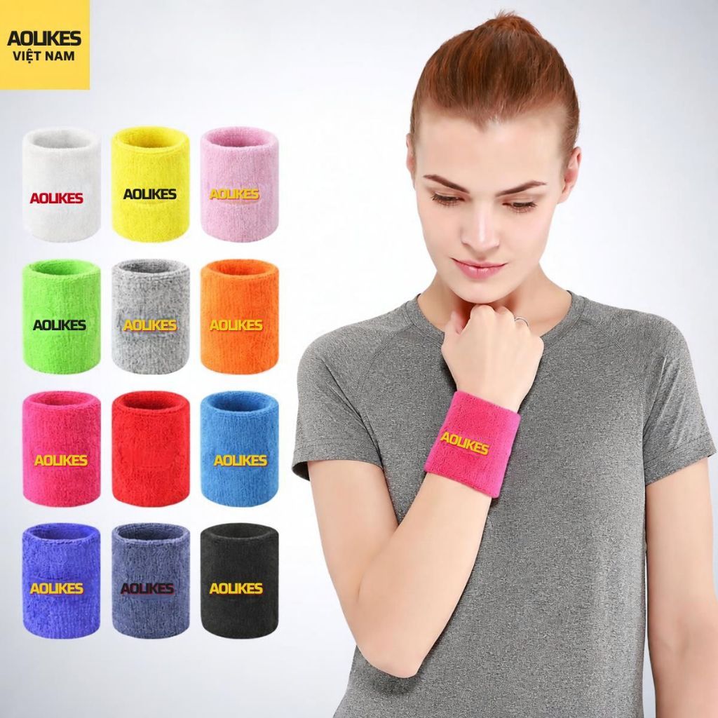 Băng đeo cổ tay chặn mồ hôi AOLIKES 0235 cho gym, tennis và chạy bộ